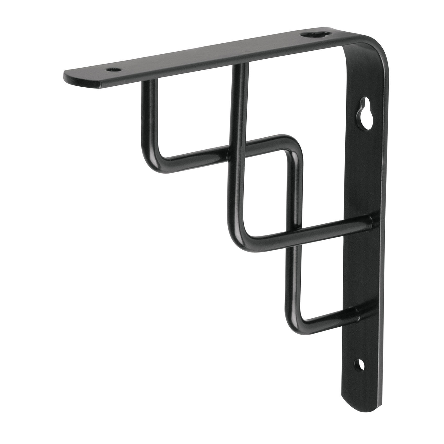 Ménsula reforzada negra diseño escalera, 6 x 6'