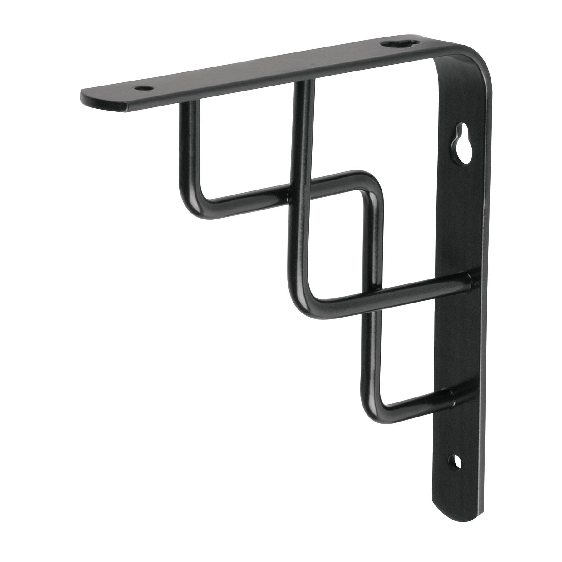 Ménsula reforzada negra diseño escalera, 6 x 6'