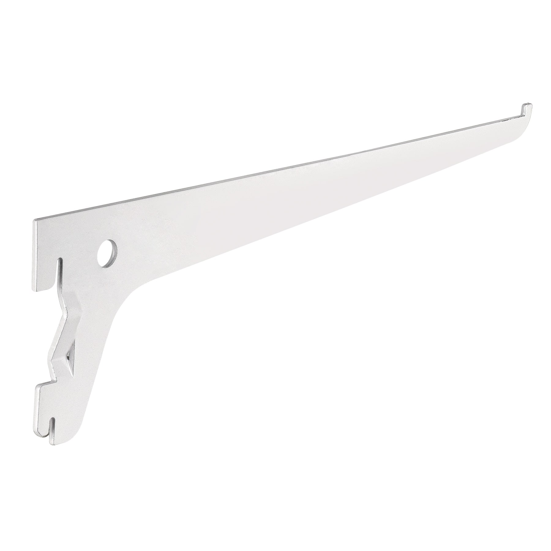 Ménsula plana blanca para cremallera sencilla, 25cm