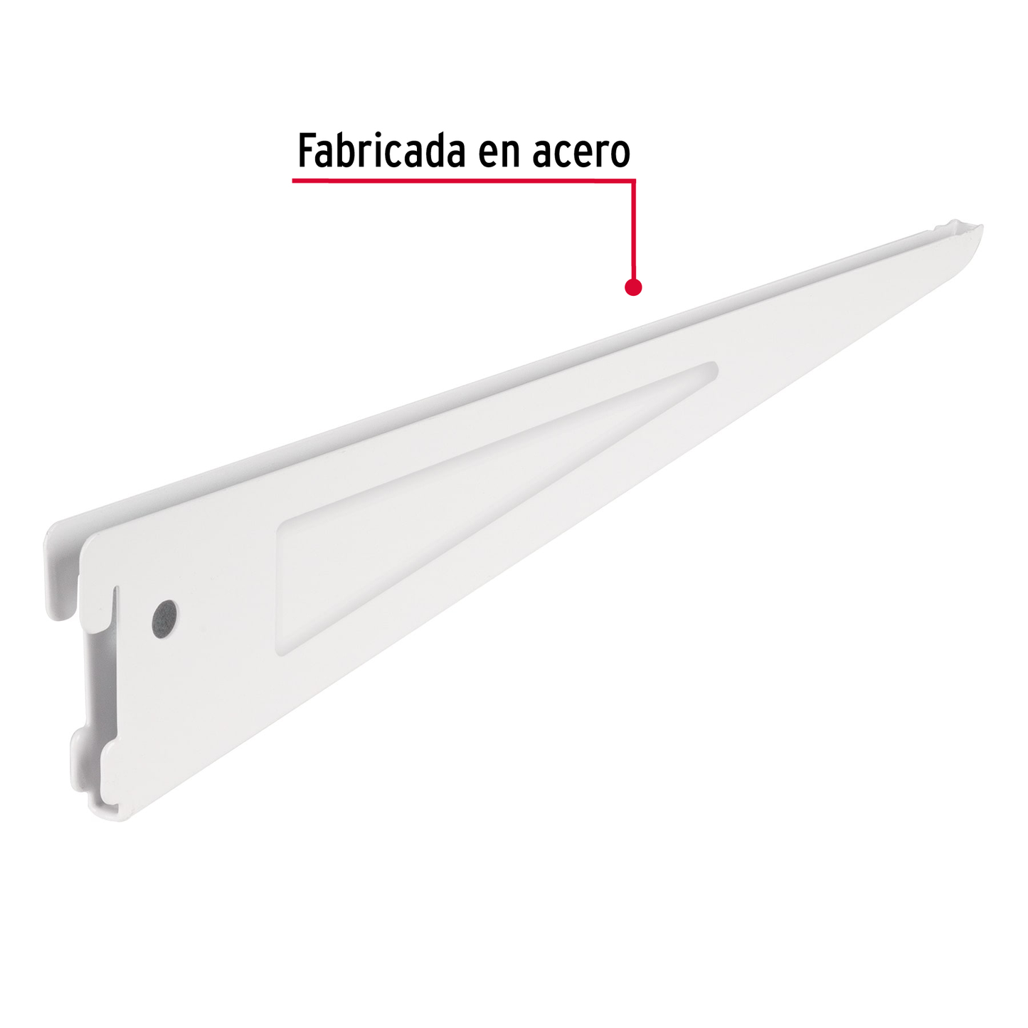 Ménsula plana blanca para cremallera doble, 37cm