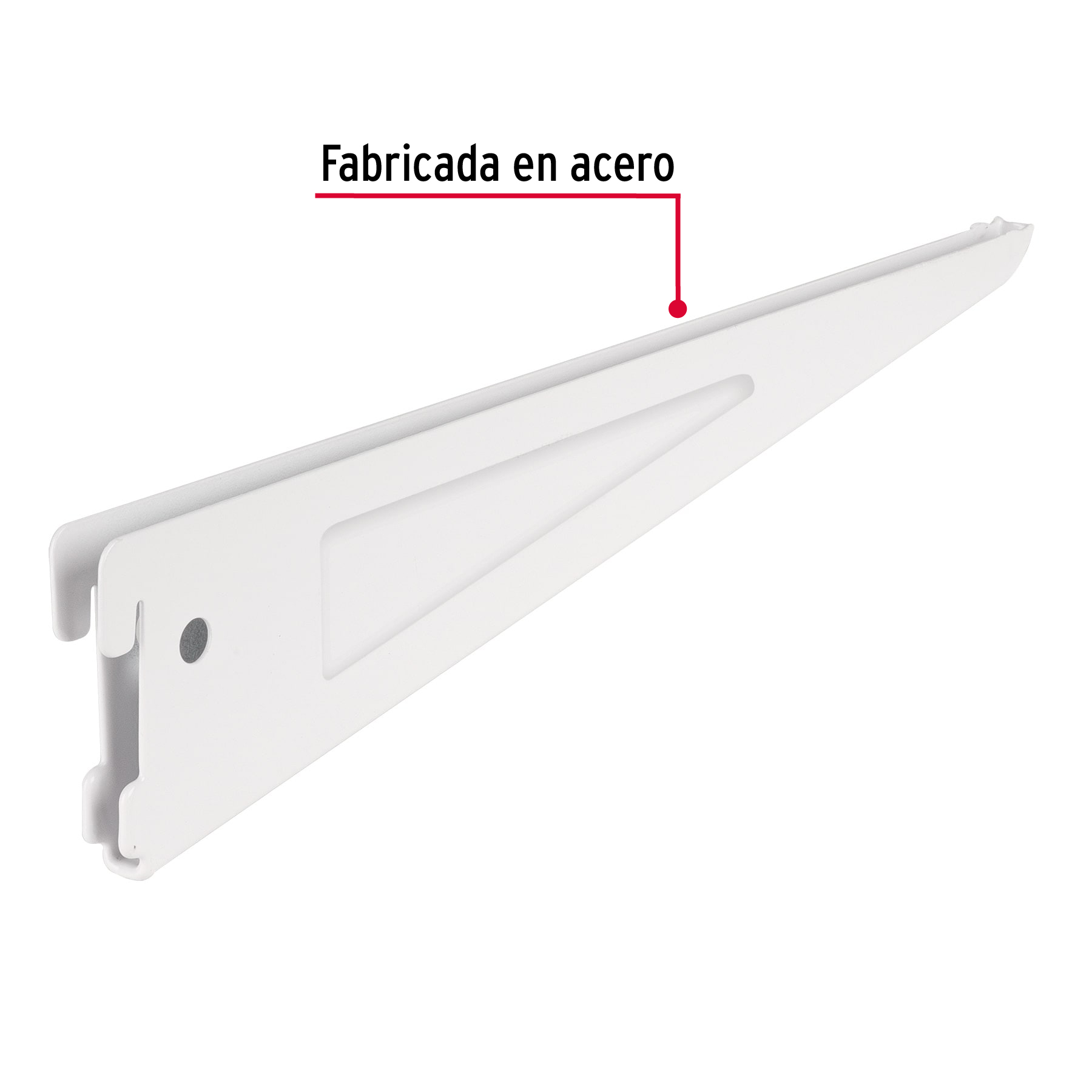 Ménsula plana blanca para cremallera doble, 32cm