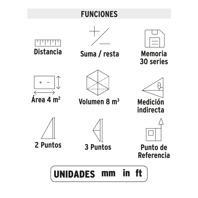 Medidor láser de distancia de 0.05 m a 100 m, TRUPER