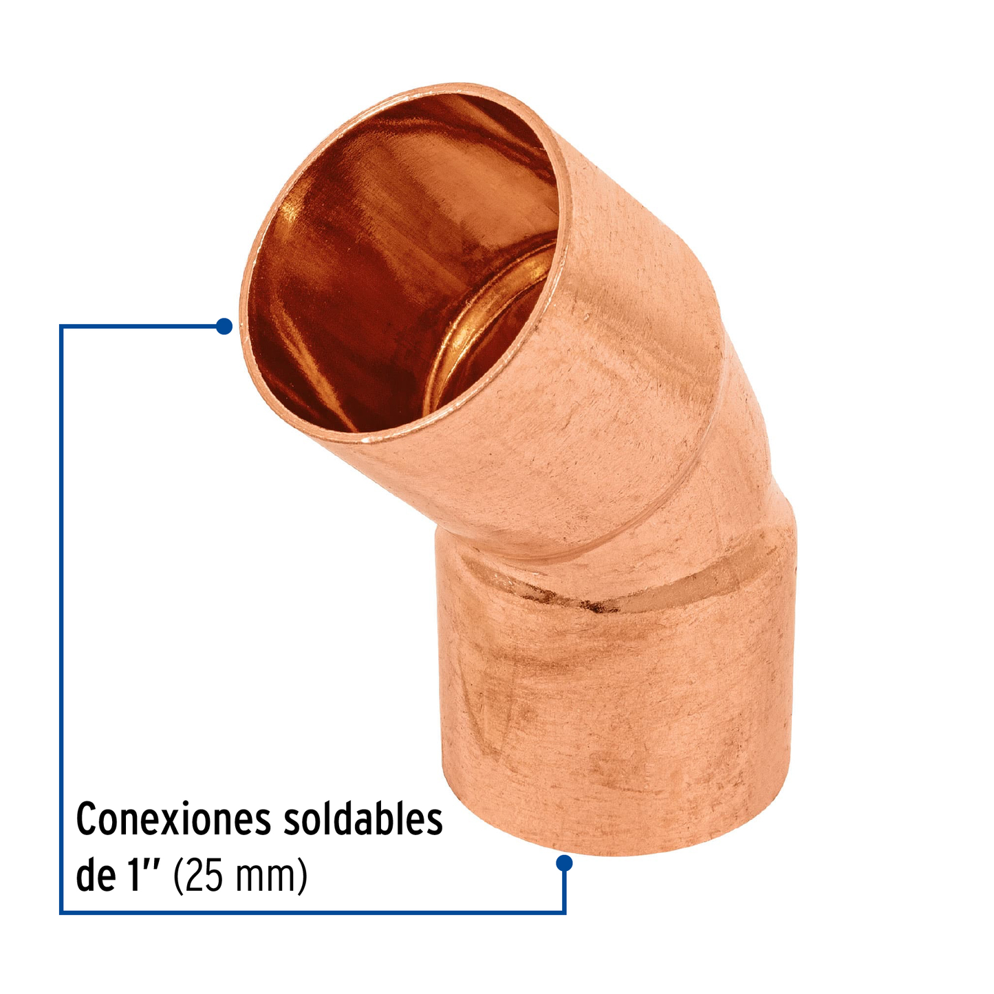 Codo de cobre 45°, 1', Basic