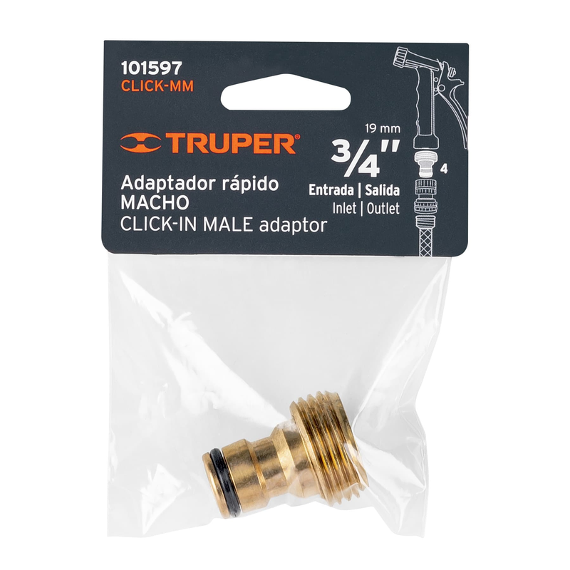 Conector macho de latón de cambio rápid