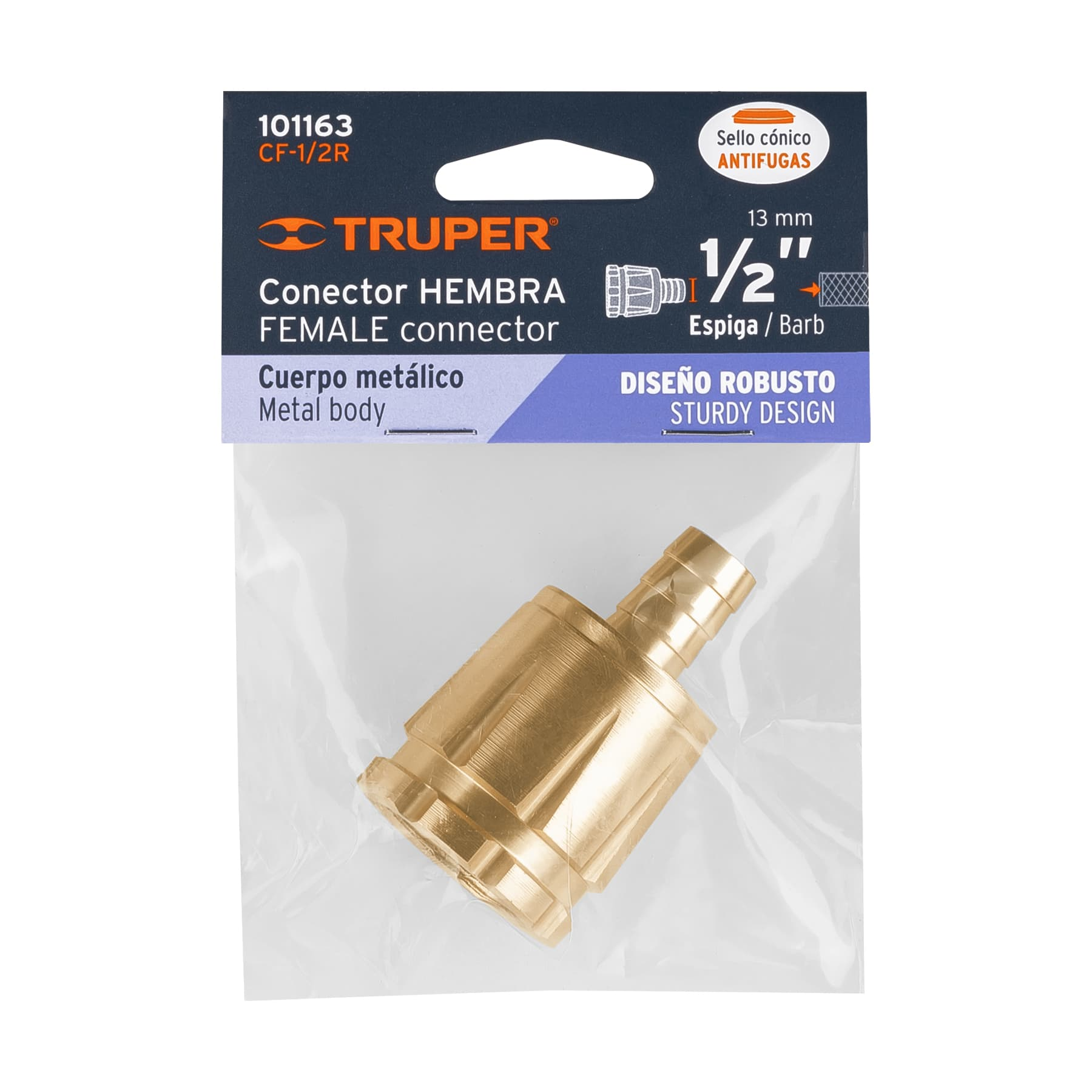 Conector robusto de aluminio 1/2', hembra
