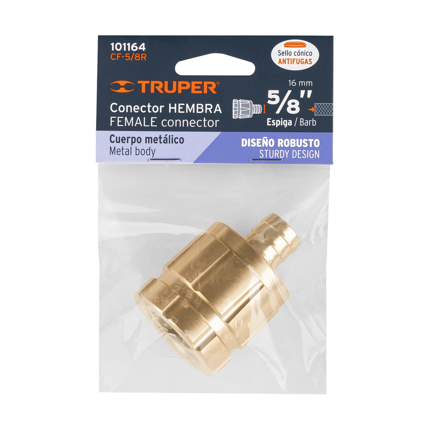 Conector robusto de aluminio 5/8', hembra