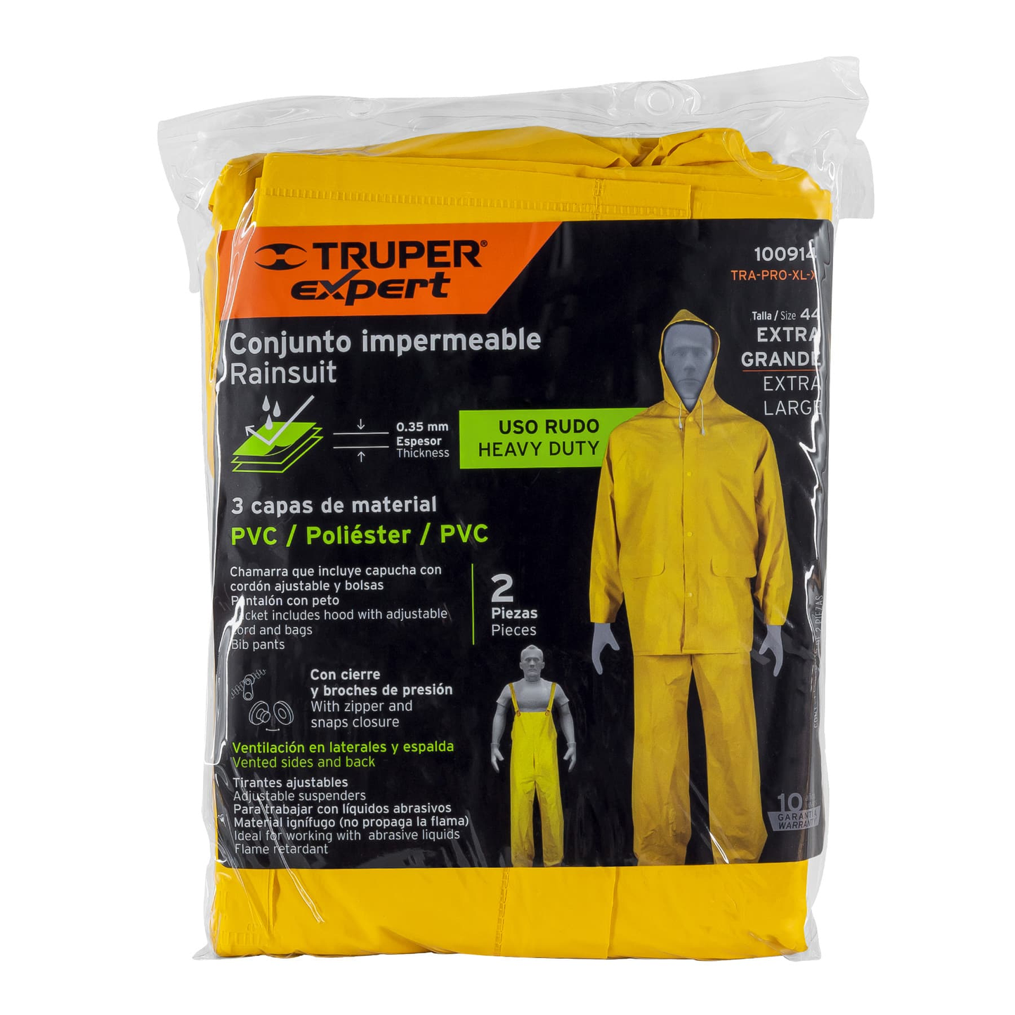 CONJUNTO IMPERMEABLE,PVC/poliéster/PVC,espesor 0.35mm, EG, Expert