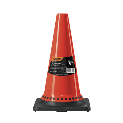 Cono de precaución con base negra, 45 cm, Expert