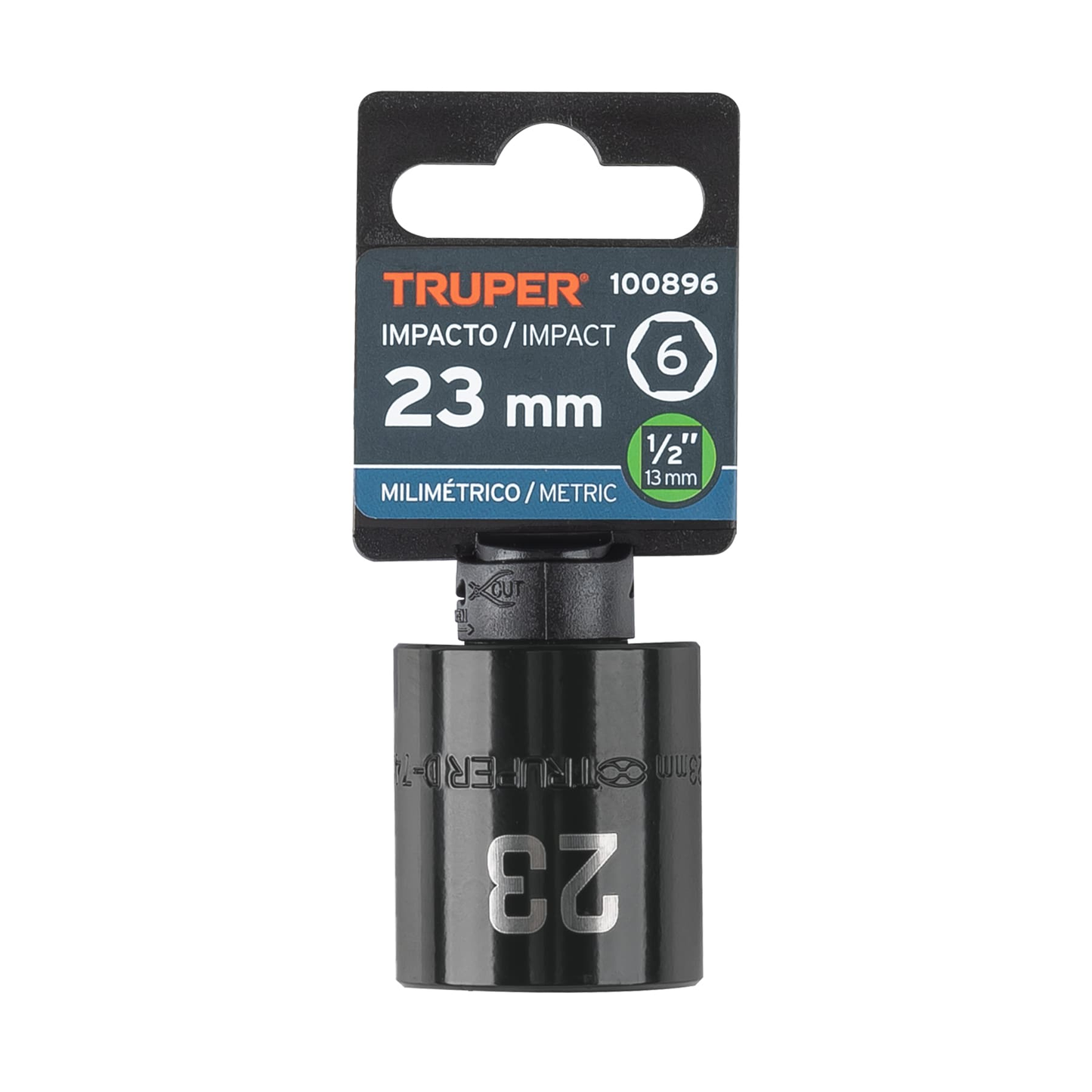 Dado de impacto de 23 mm, 6 puntas, cuadro 1/2', Truper
