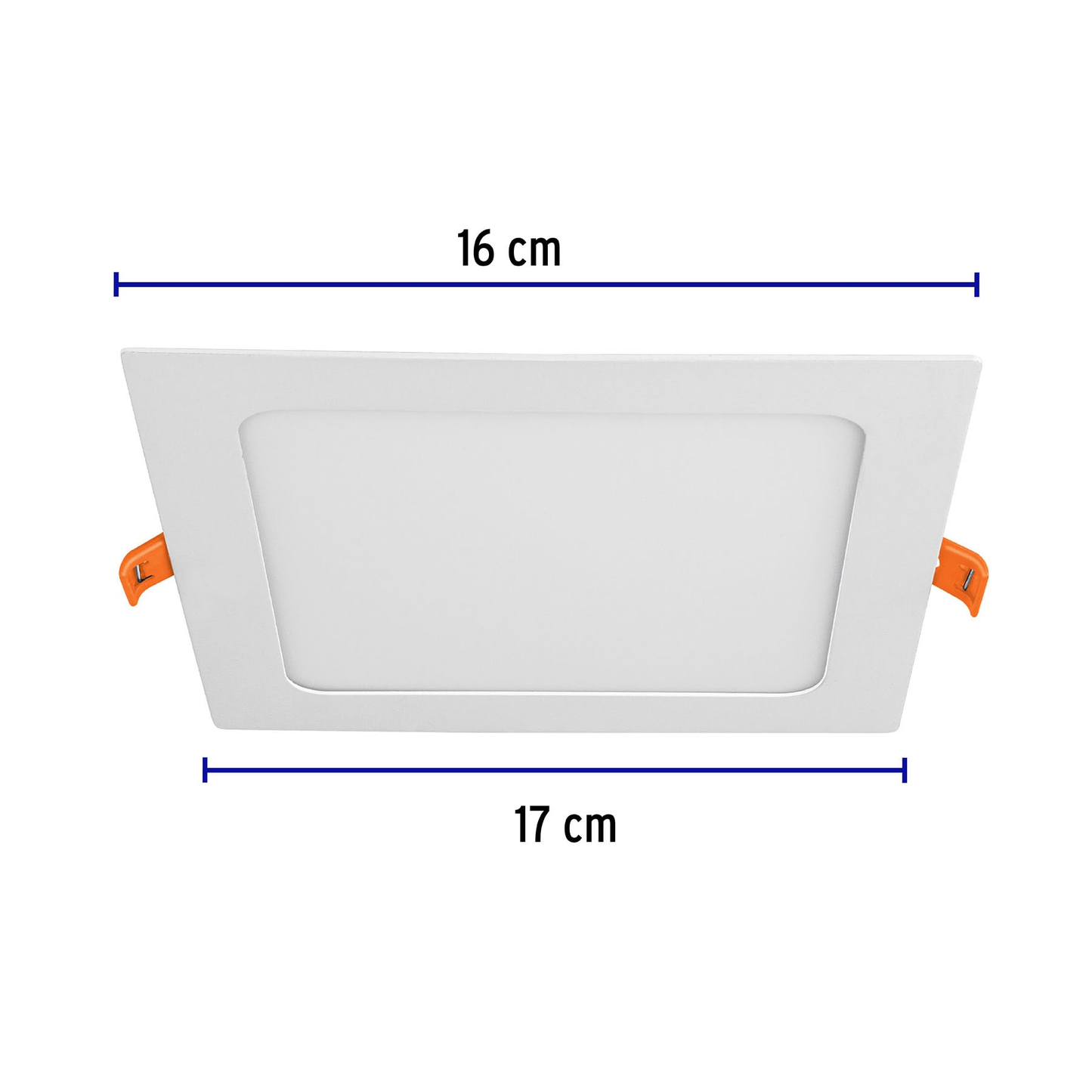 Luminario ultradelgado cuadrado p/empotrar 12W, luz cálida