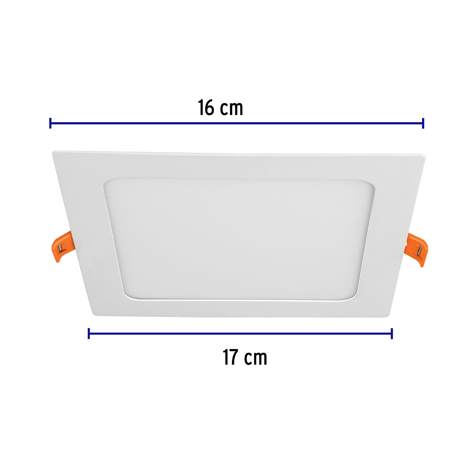 Luminario ultradelgado cuadrado p/empotrar 12W, luz cálida