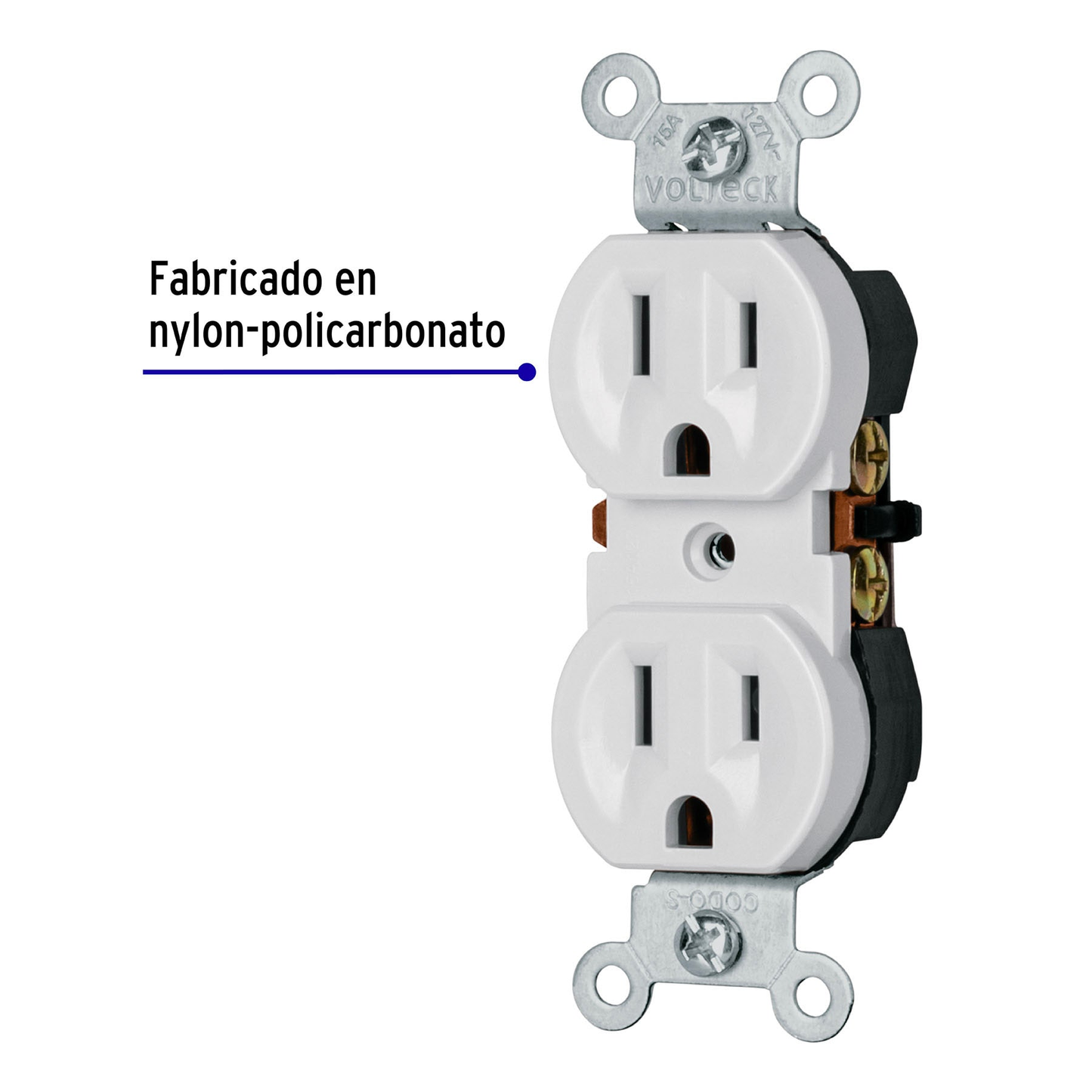 Contacto dúplex, 2 polos 3 hilos, Standard, granel, blanco