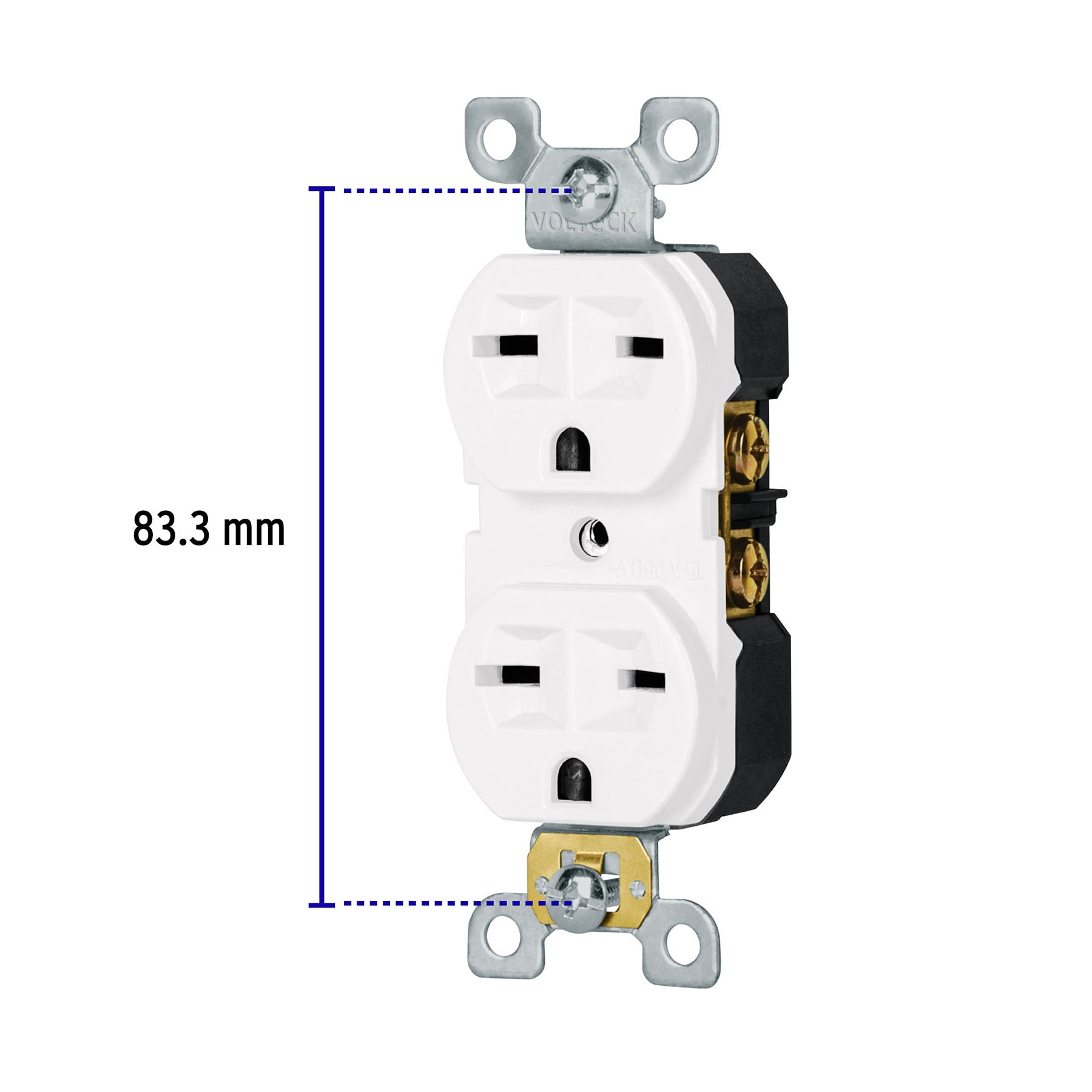 Contacto dúplex, cara de chino, Standard, blanco, Volteck