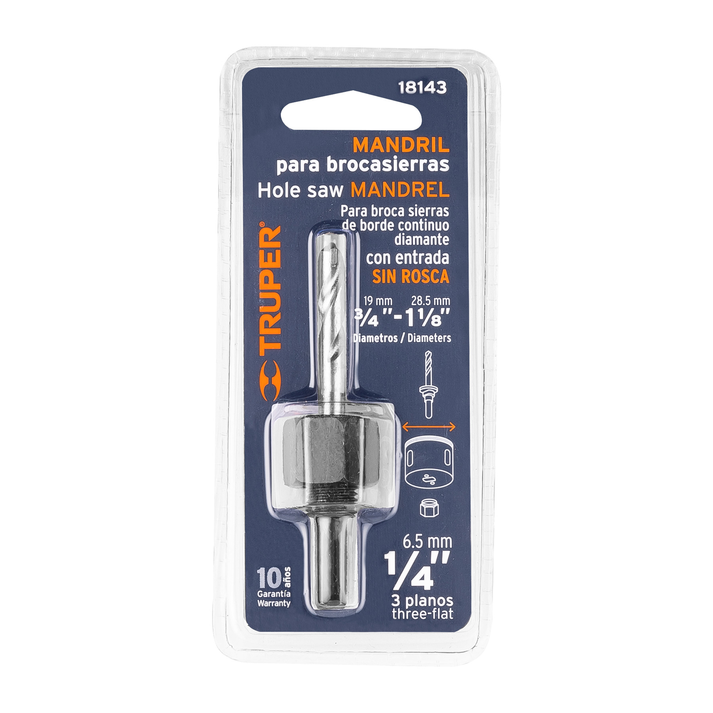 Mandril para brocasierra diamante 1/4", borde continuo SUSTITUYE 101390
