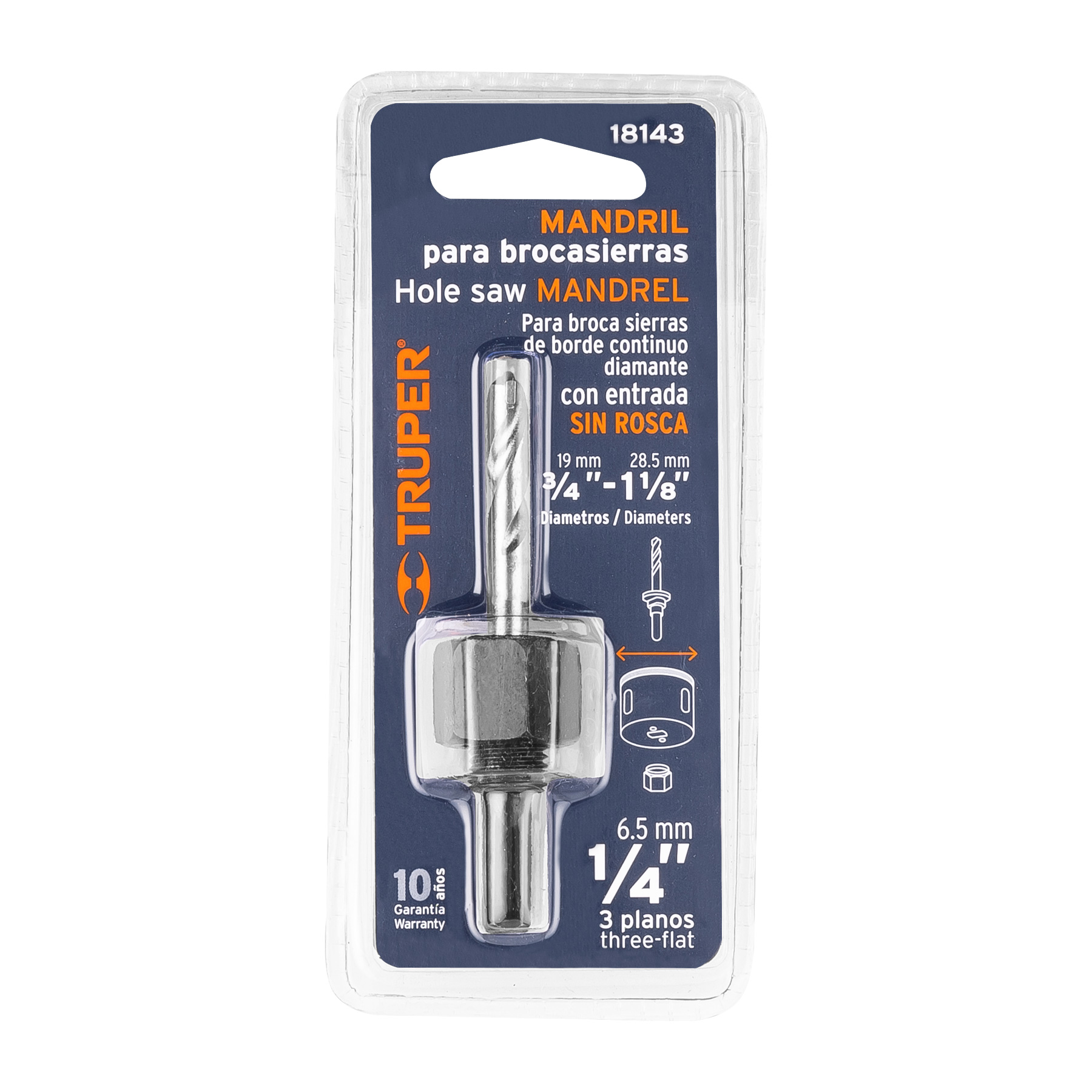 Mandril para brocasierra diamante 1/4", borde continuo SUSTITUYE 101390