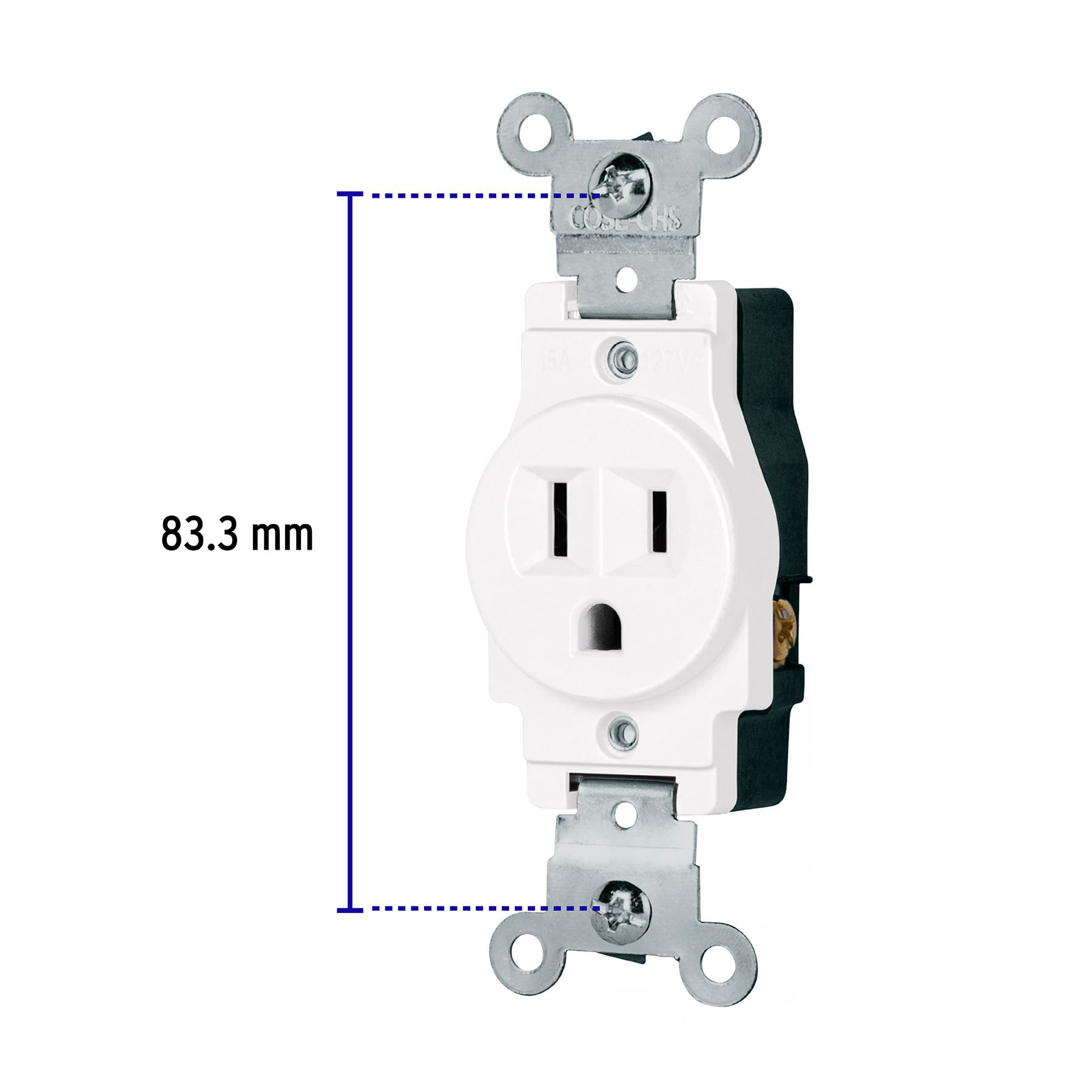 Contacto sencillo, 2 polos 3 hilos, Standard, blanco