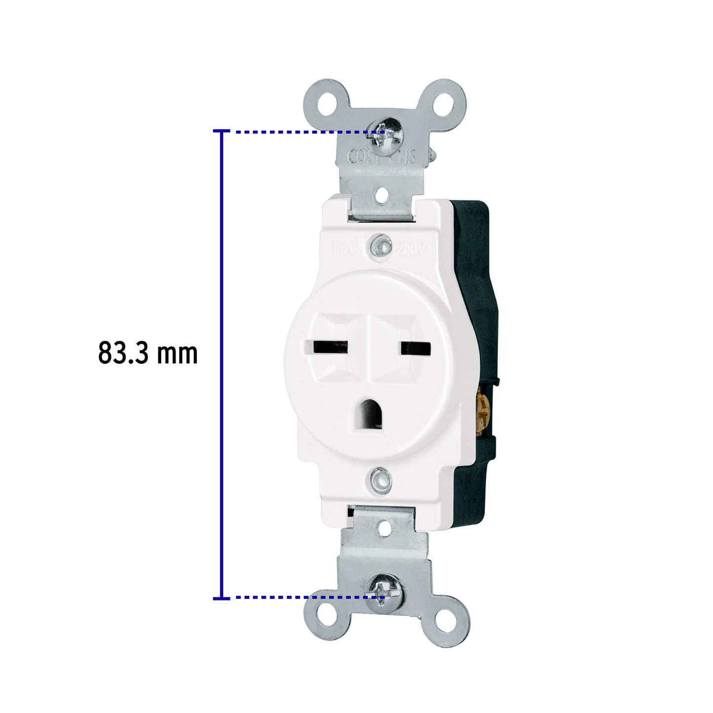Contacto sencillo, cara de chino, Standard, blanco, Volteck