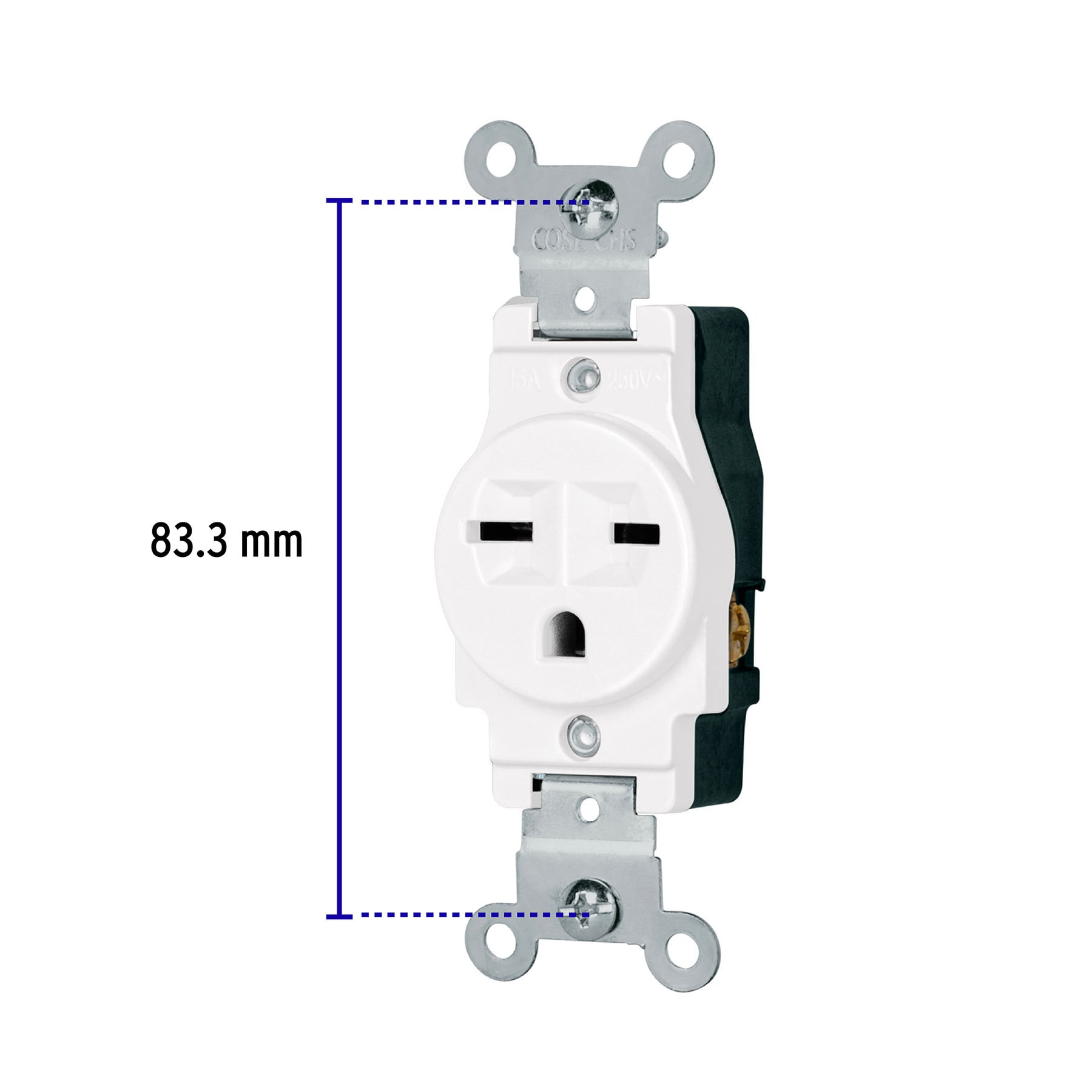 Contacto sencillo, cara de chino, Standard, blanco, Volteck