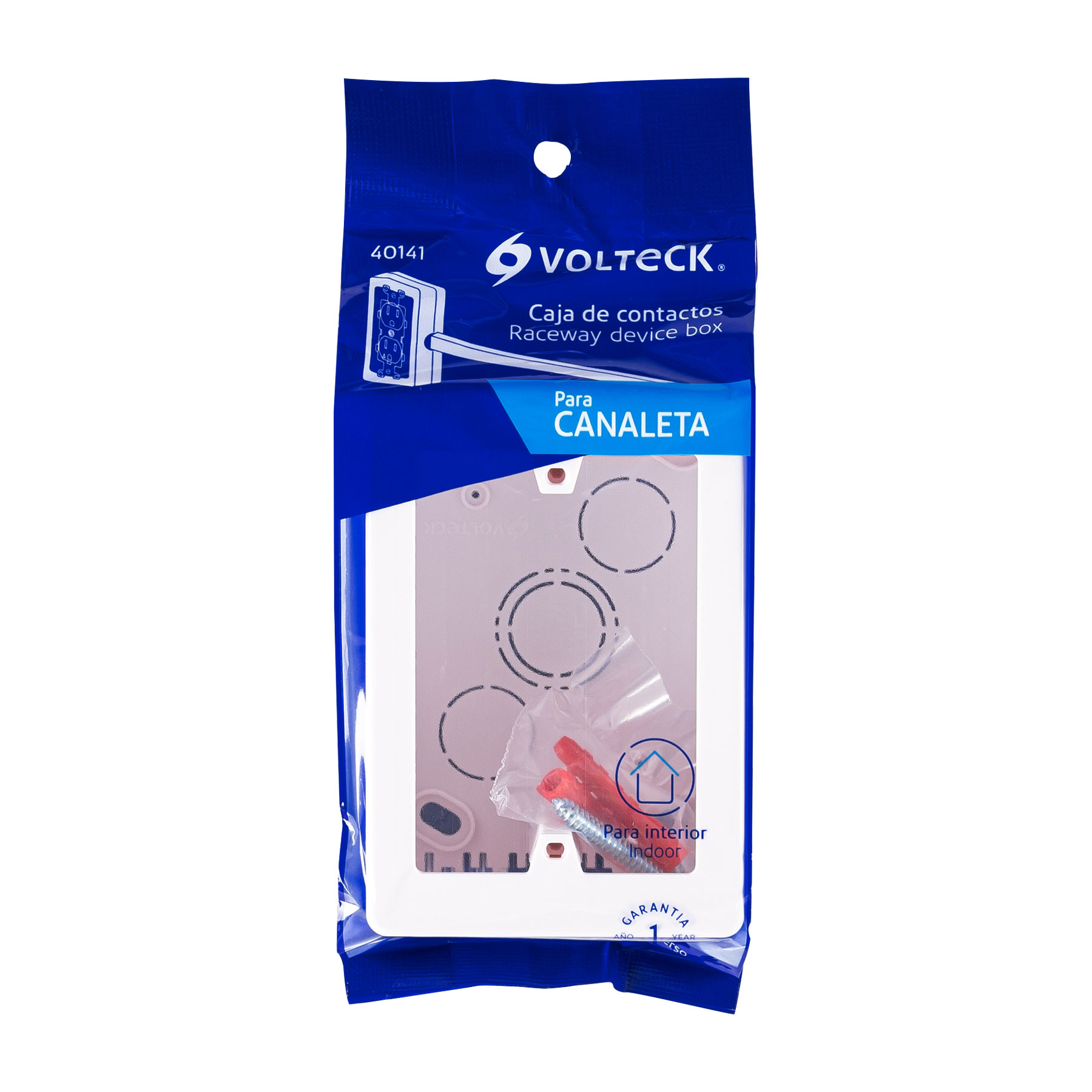 Contactos para canaleta 3' x 5', blanca, Volteck