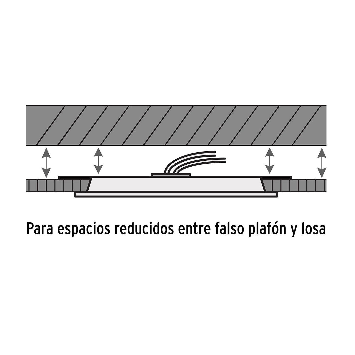 Luminario ultradelgado redondo p/empotrar 6W, luz cálida