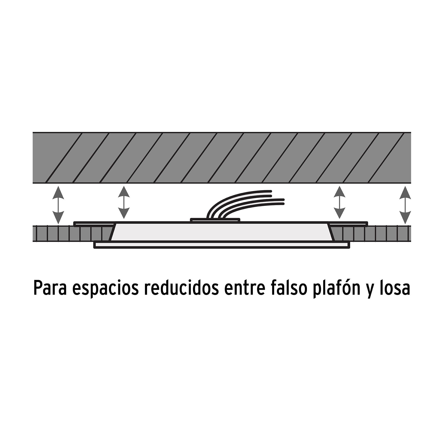 Luminario ultradelgado redondo p/empotrar 6W, luz cálida