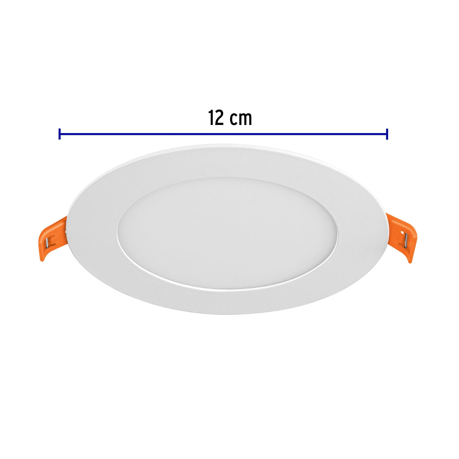 Luminario ultradelgado redondo p/empotrar 6W, luz cálida