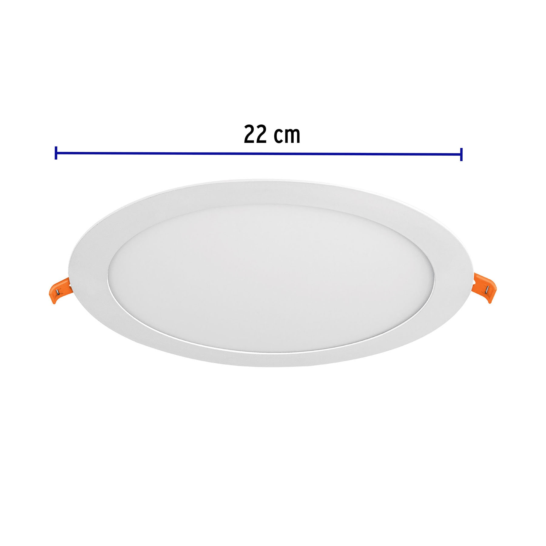 Luminario ultradelgado redondo p/empotrar 18W, luz cálida