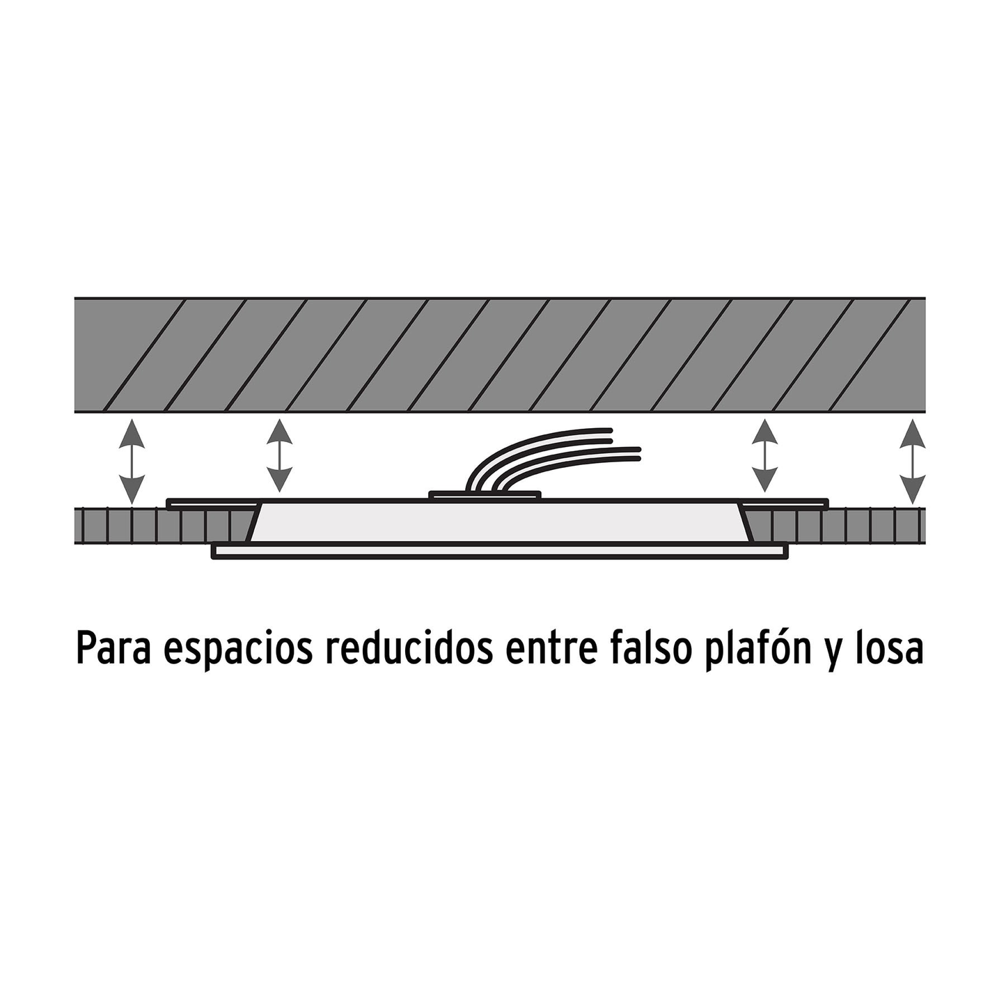 Luminario ultradelgado redondo p/empotrar 18W, luz cálida