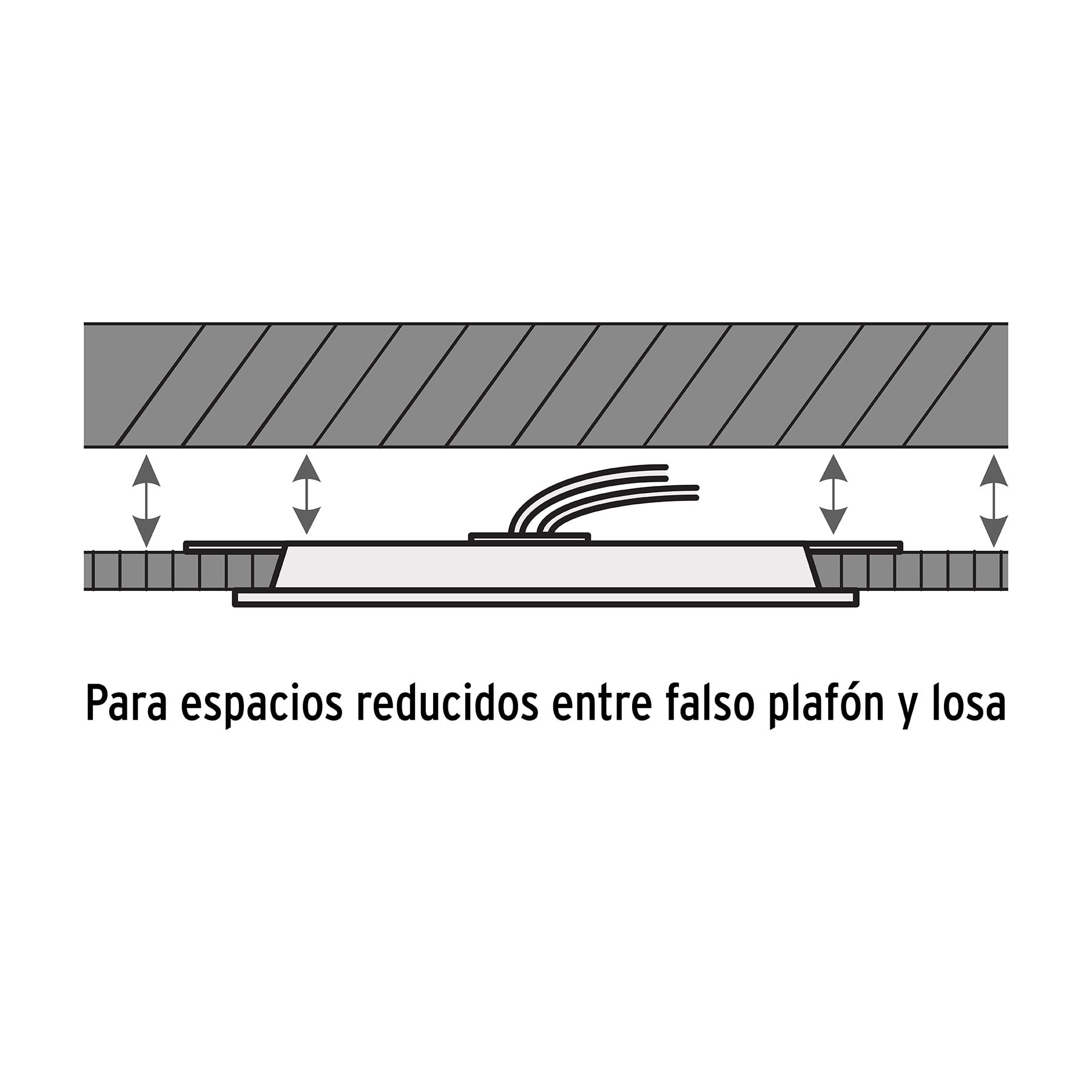 Luminario ultradelgado redondo p/empotrar 12W, luz cálida