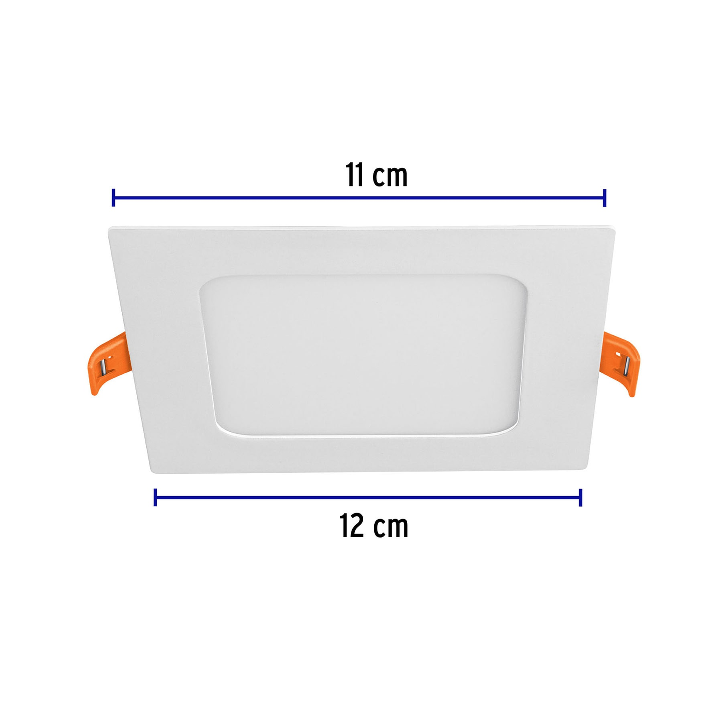 Luminario ultradelgado cuadrado p/empotrar 6W, luz cálida