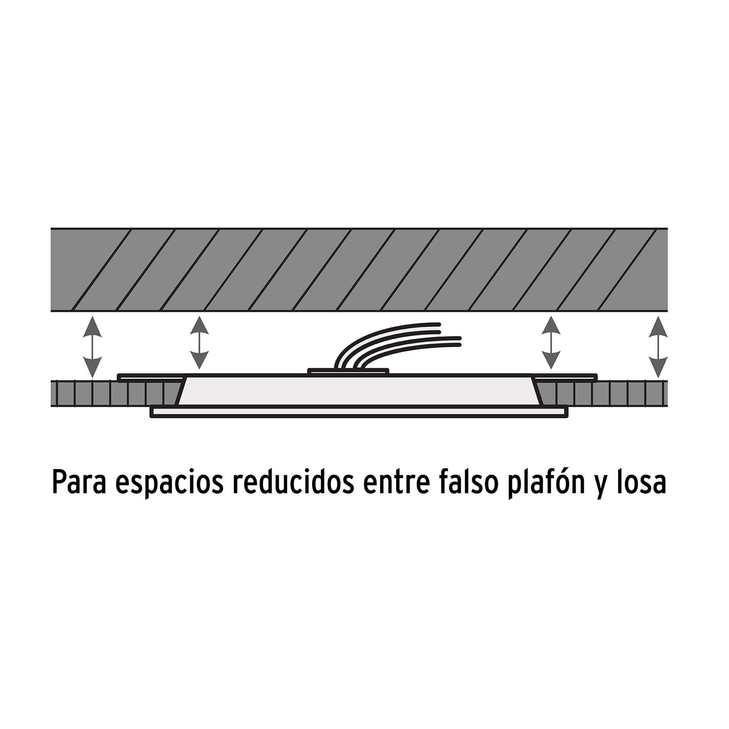 Luminario ultradelgado cuadrado p/empotrar 6W, luz cálida