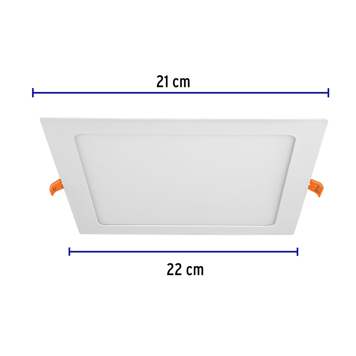 Luminario ultradelgado cuadrado p/empotrar 18W, luz cálida