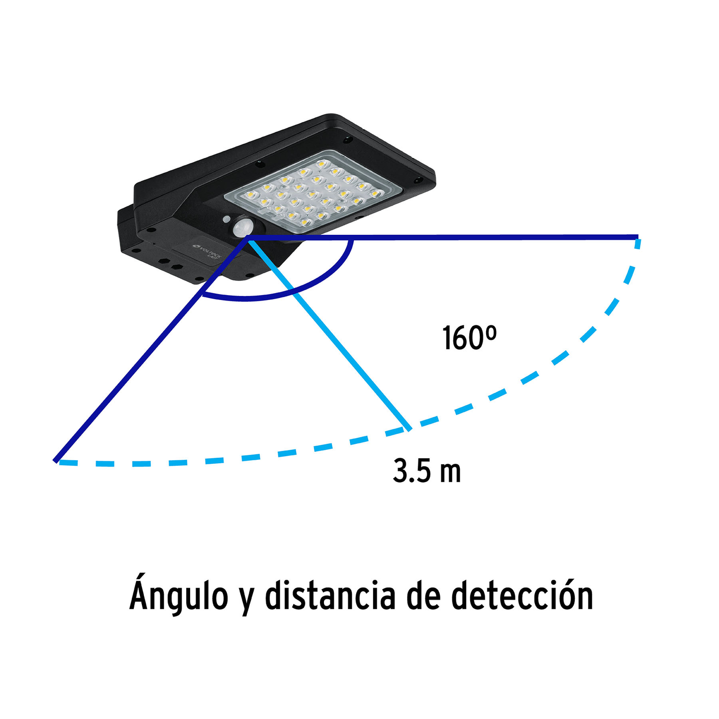 Luminario suburbano de LED 4 W con panel solar, Volteck