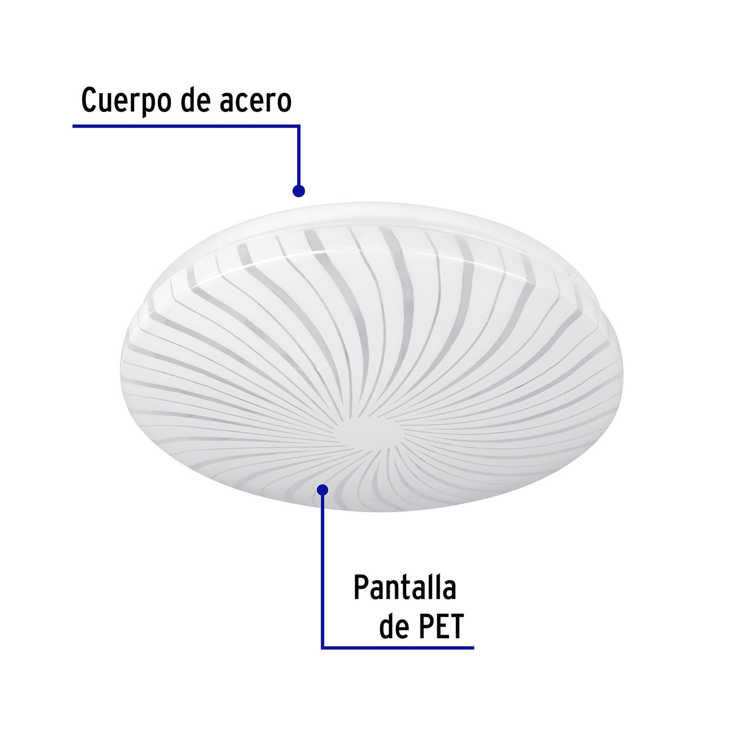 Luminario LED tipo plafón decorativo 8 W, luz cálida