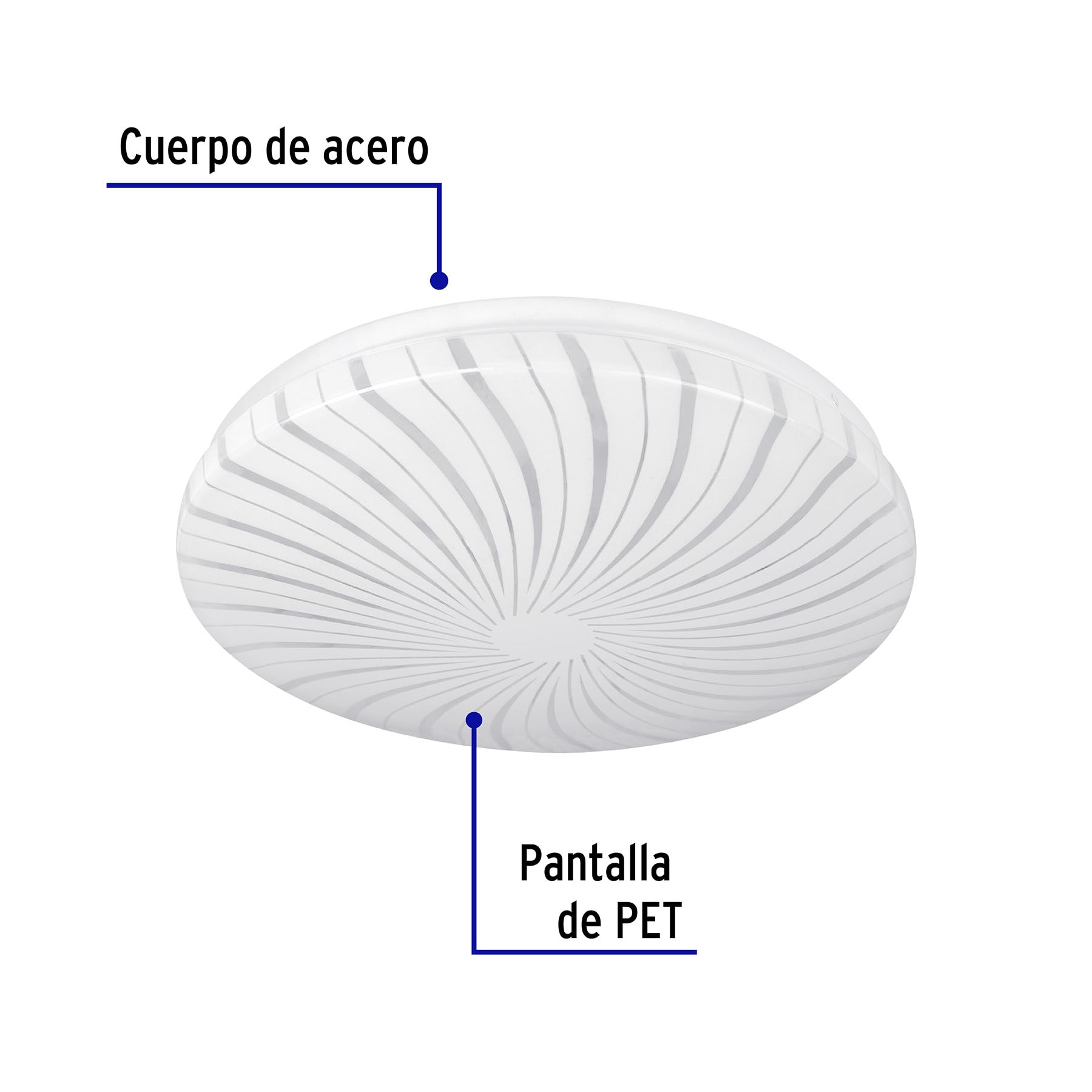 Luminario LED tipo plafón decorativo 8 W, luz cálida