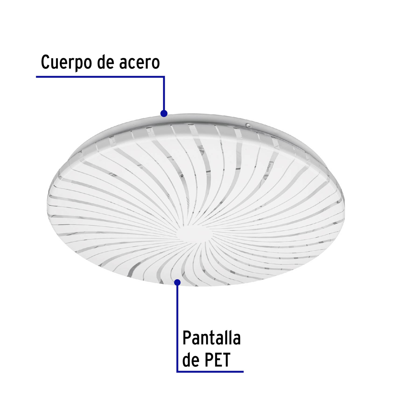 Luminario LED tipo plafón decorativo 18 W, luz cálida