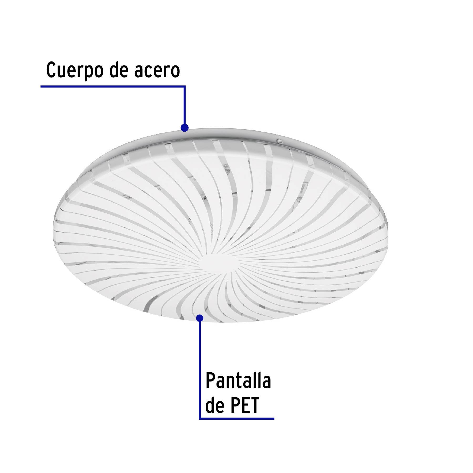 Luminario LED tipo plafón decorativo 18 W, luz cálida