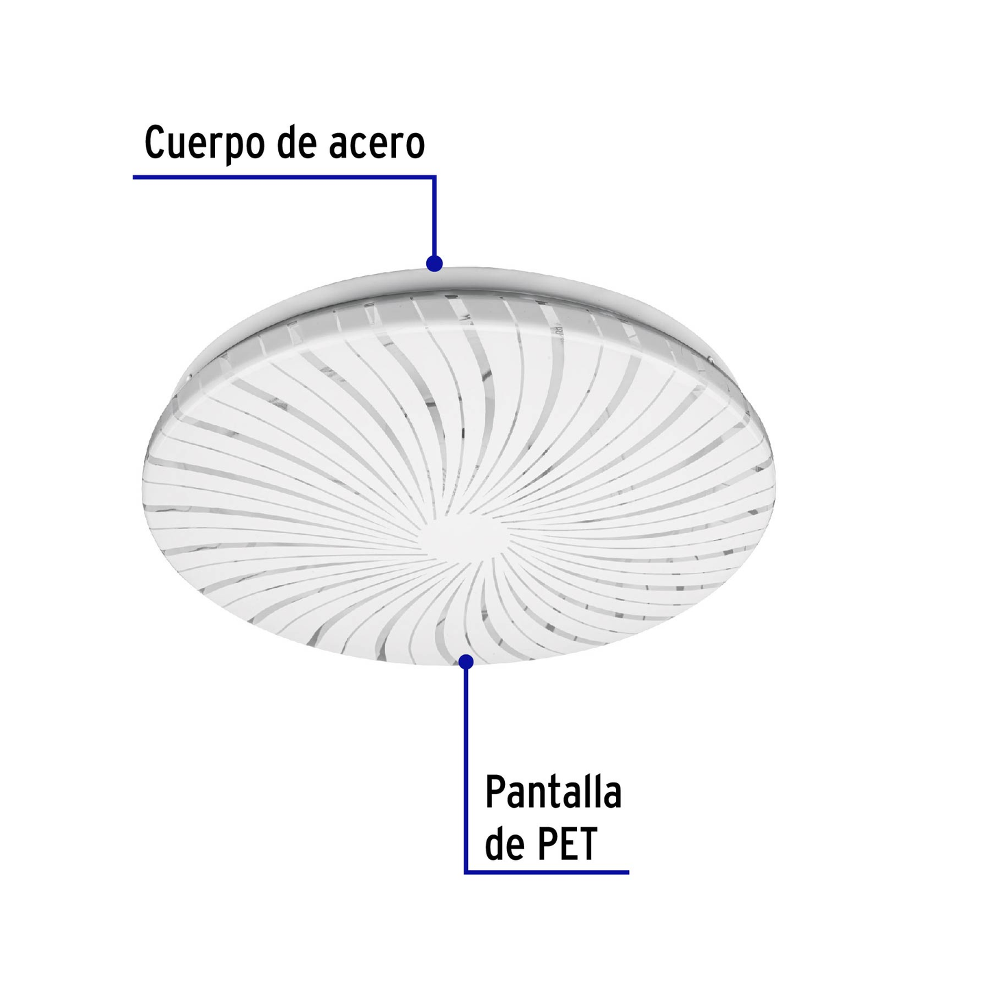 Luminario LED tipo plafón decorativo 15 W, luz cálida