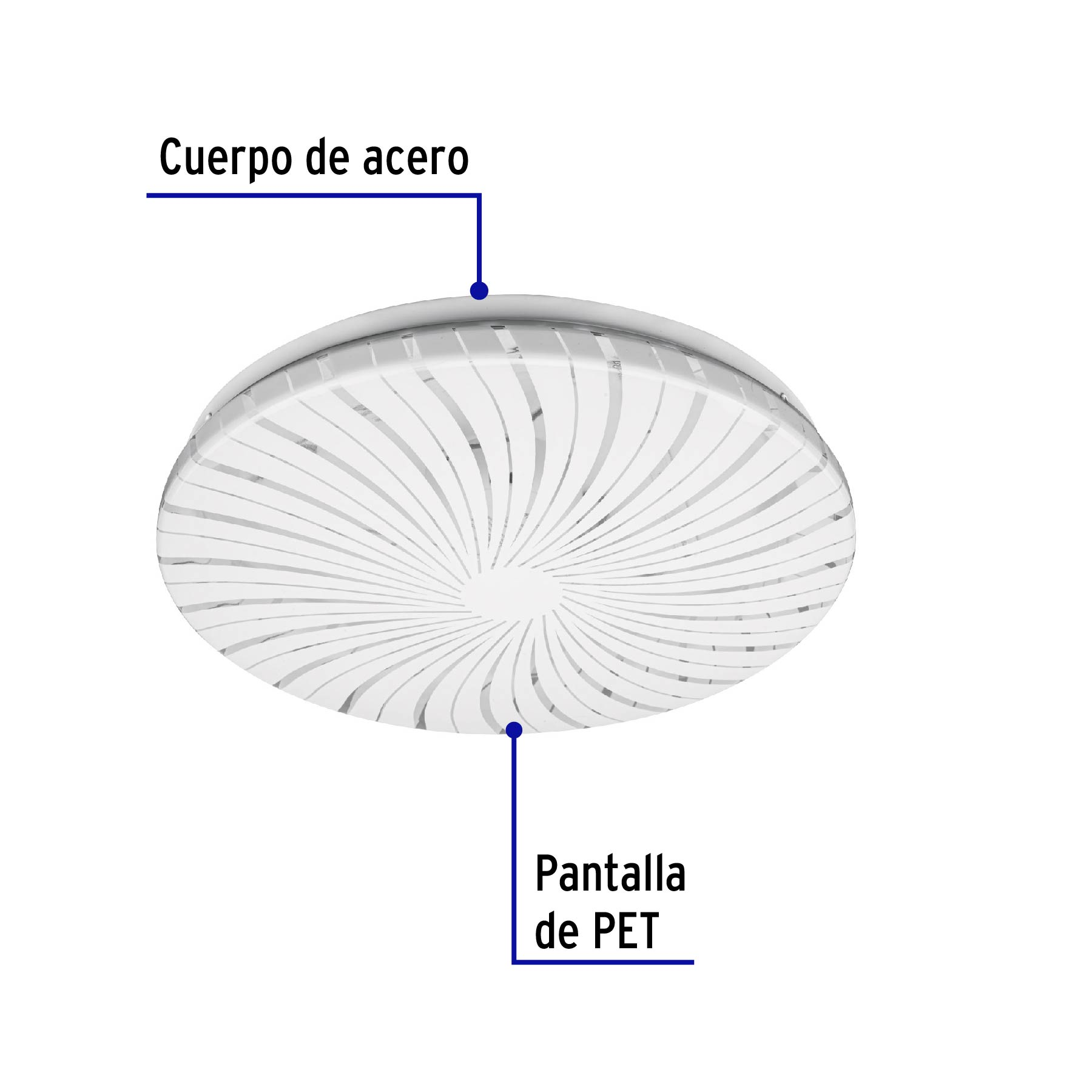 Luminario LED tipo plafón decorativo 15 W, luz cálida