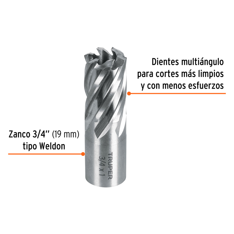Cortador anular de 3/4" x 1", TRUPER