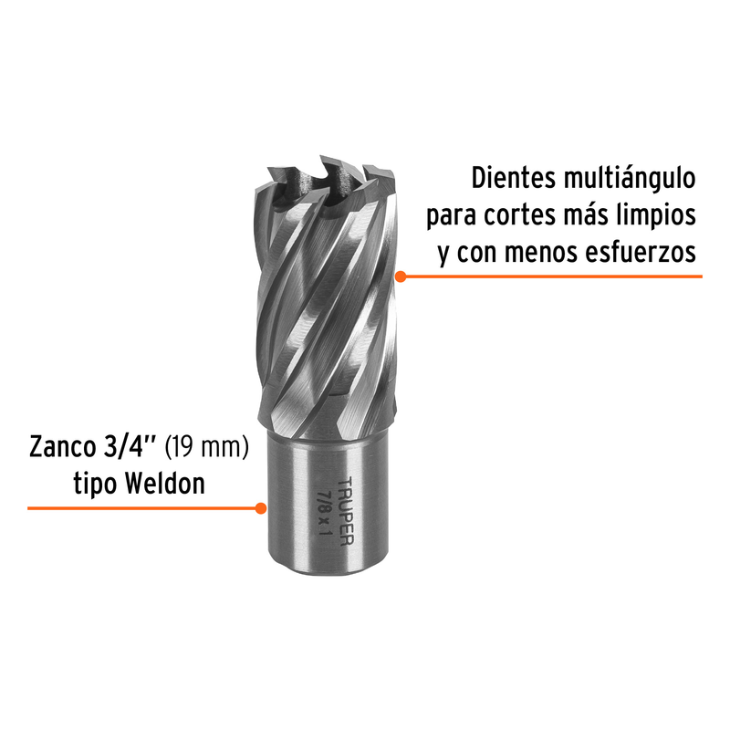 Cortador anular de 7/8" x 1", TRUPER
