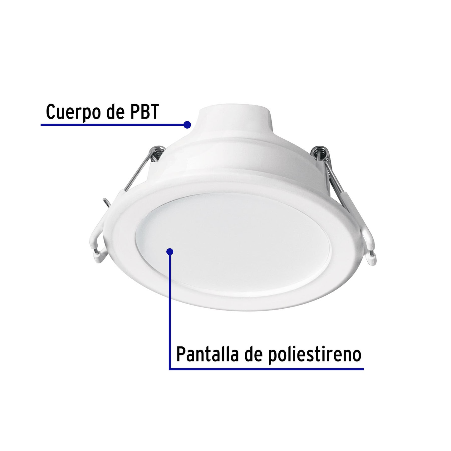 Luminario LED empotrado redondo, 5W, 6500K, Basic