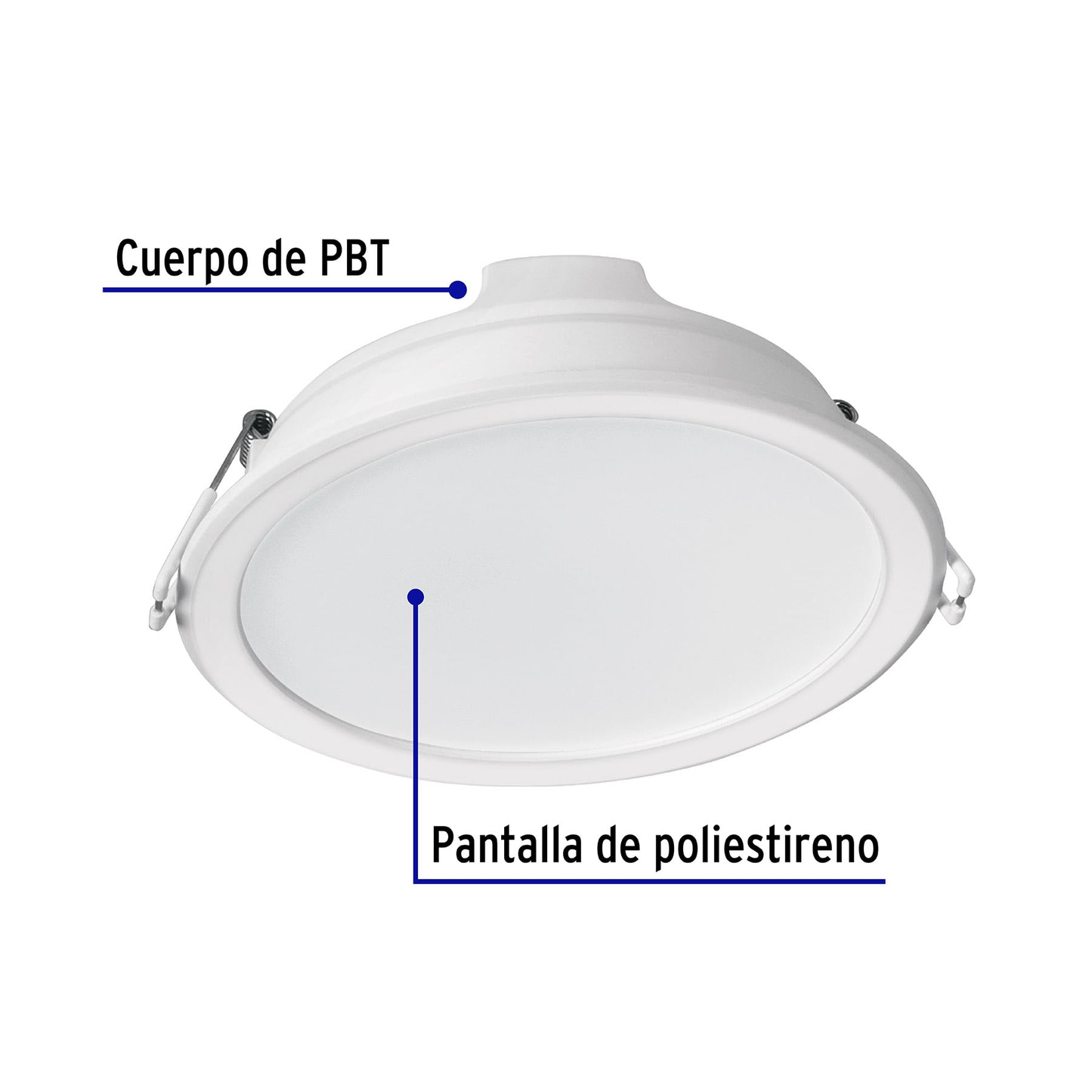 Luminario LED empotrado redondo, 12W, 6500K, Basic