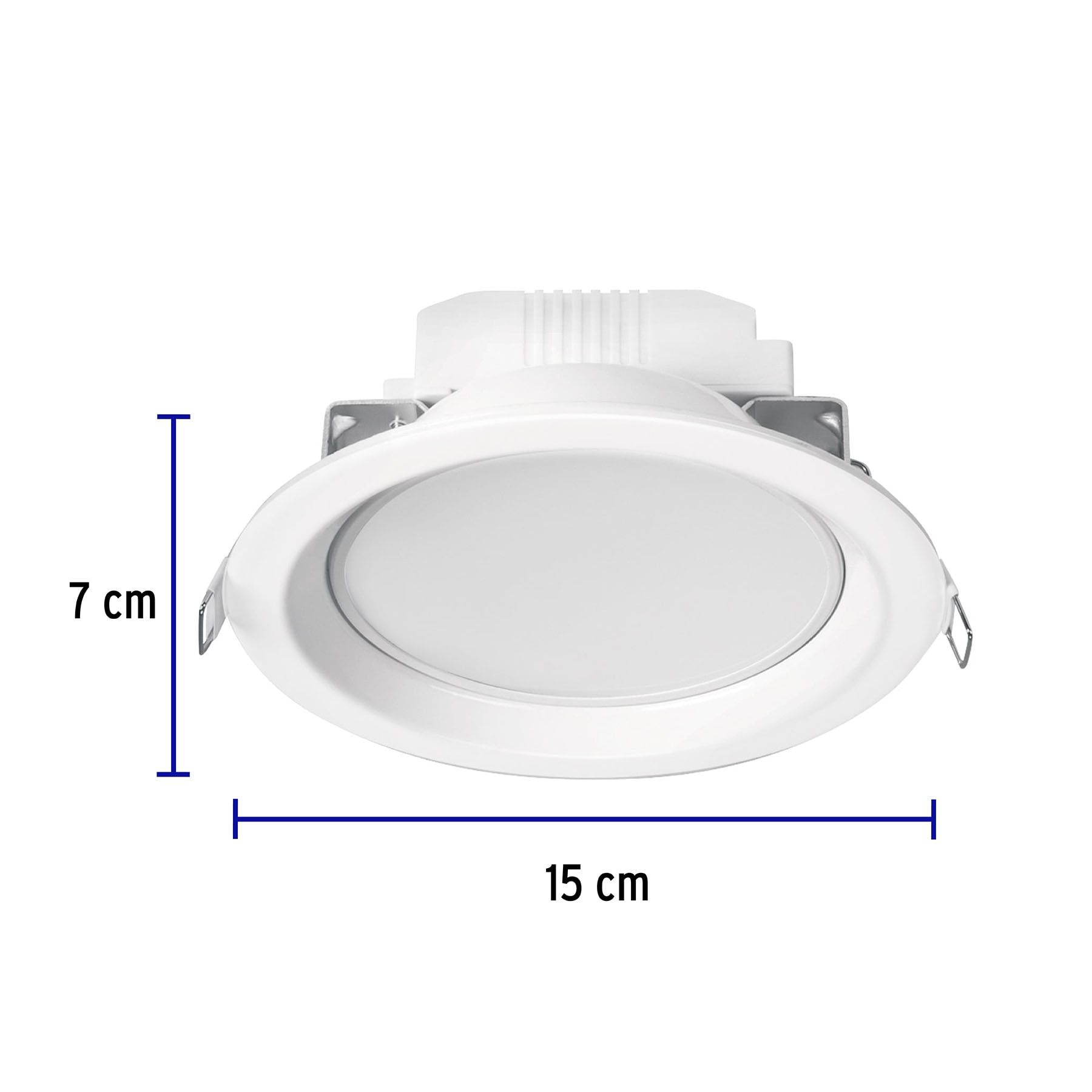 Luminario LED empotrado redondo 6 W, luz cálida