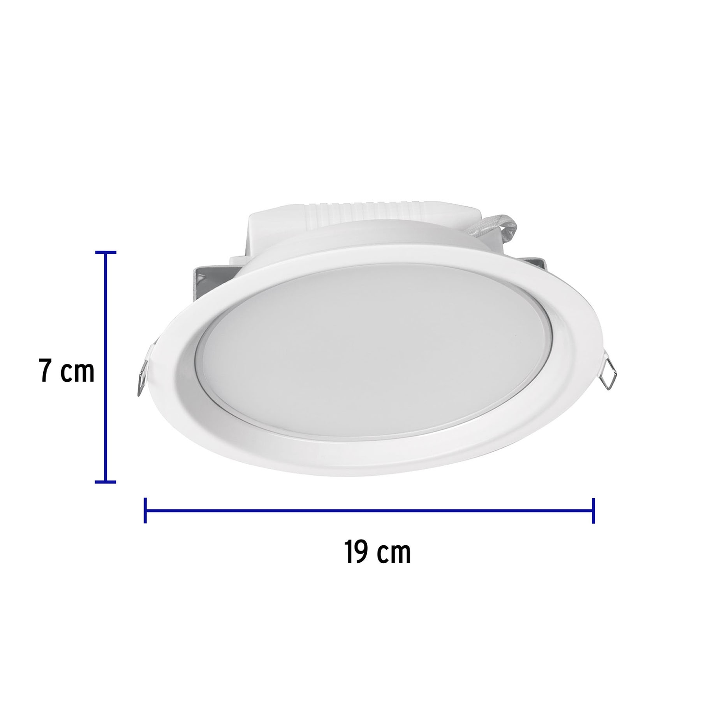 Luminario LED empotrado redondo 12 W, luz cálida