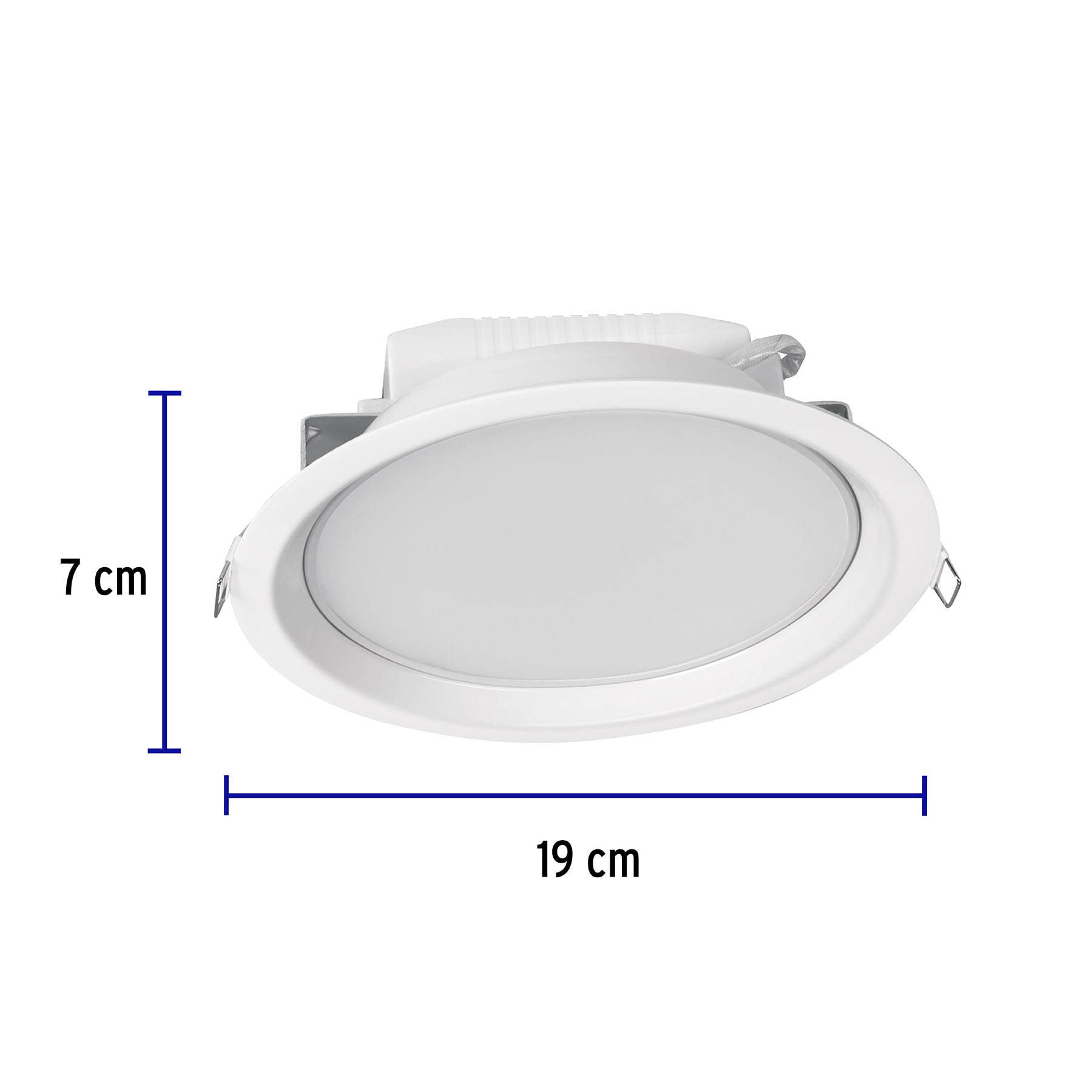 Luminario LED empotrado redondo 12 W, luz cálida