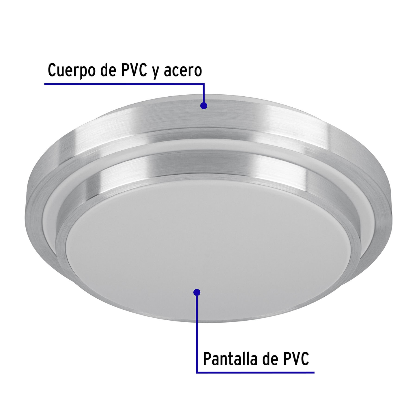 Luminario LED 24 W plafón decorativo metálico luz día, Basic