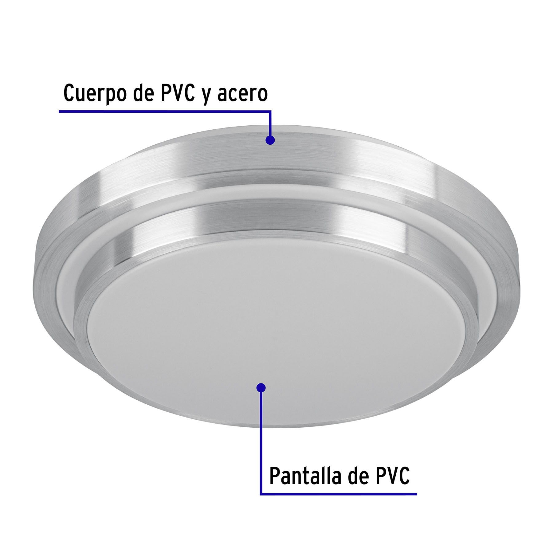 Luminario LED 24 W plafón decorativo metálico luz día, Basic