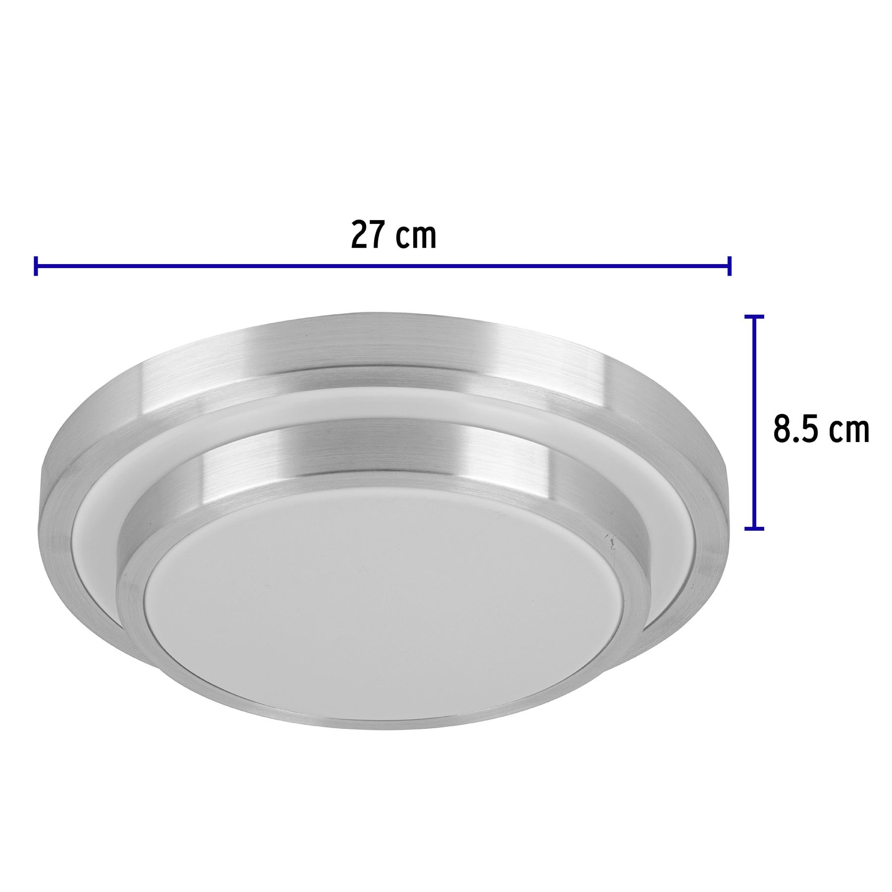 Luminario LED 18 W plafón decorativo metálico luz día, Basic
