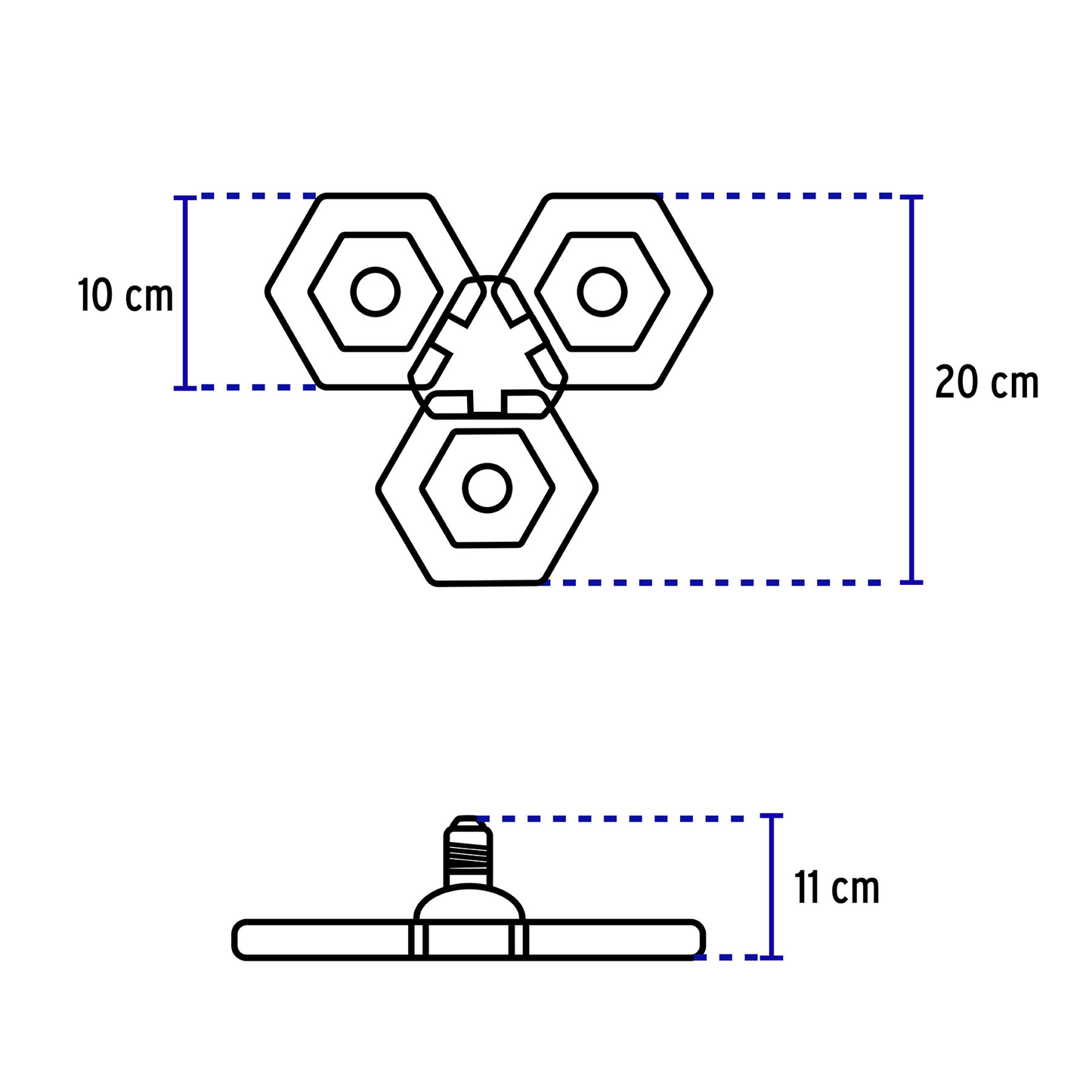 Luminario de LED 65 W, aluminio con 3 paneles abatibles